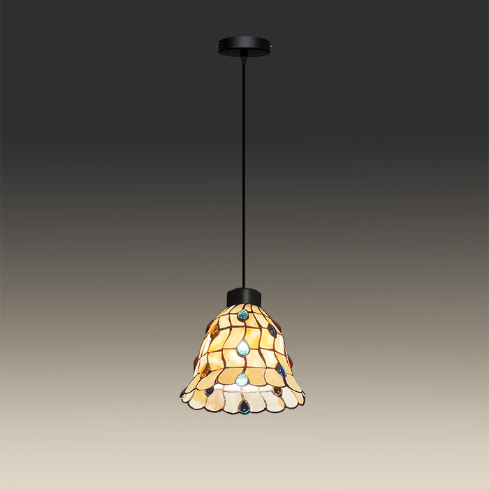 Tiffany-style pendant light with stained glass shade auckland_edenlighting