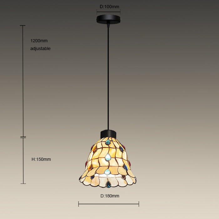 Tiffany-style pendant lamp with dimensions nz