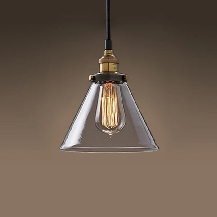 Vintage-style pendant light with clear glass shade nz