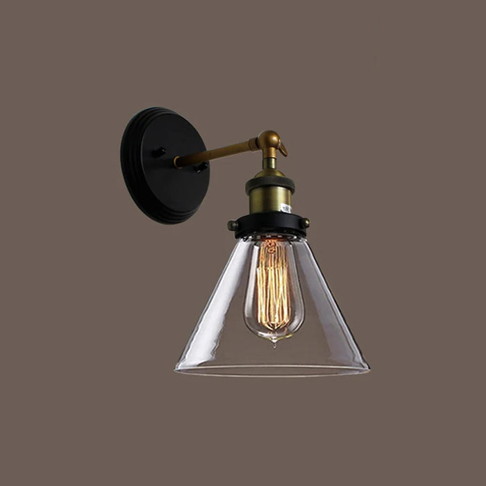 Vintage-style wall lamp with clear glass shade nz homes