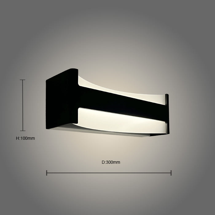 Wall-mounted light fixture with dimensions