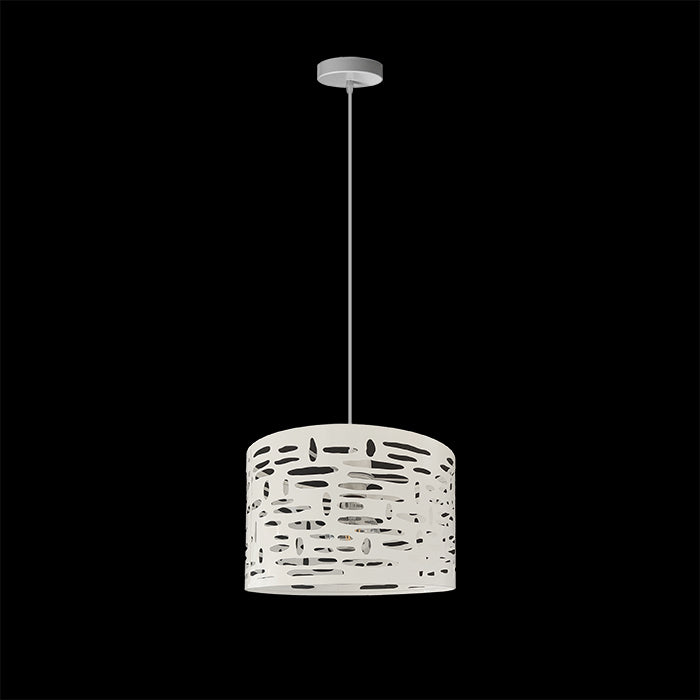 White pendant light with a textured design west auckland
