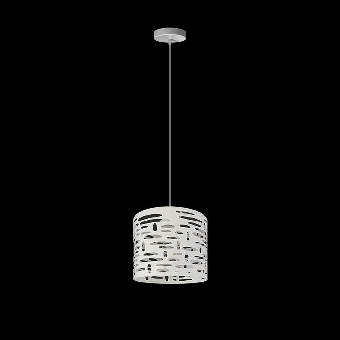 White pendant light with a textured shade auckland