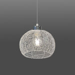 Wire mesh pendant light hanging near the bed west auckland