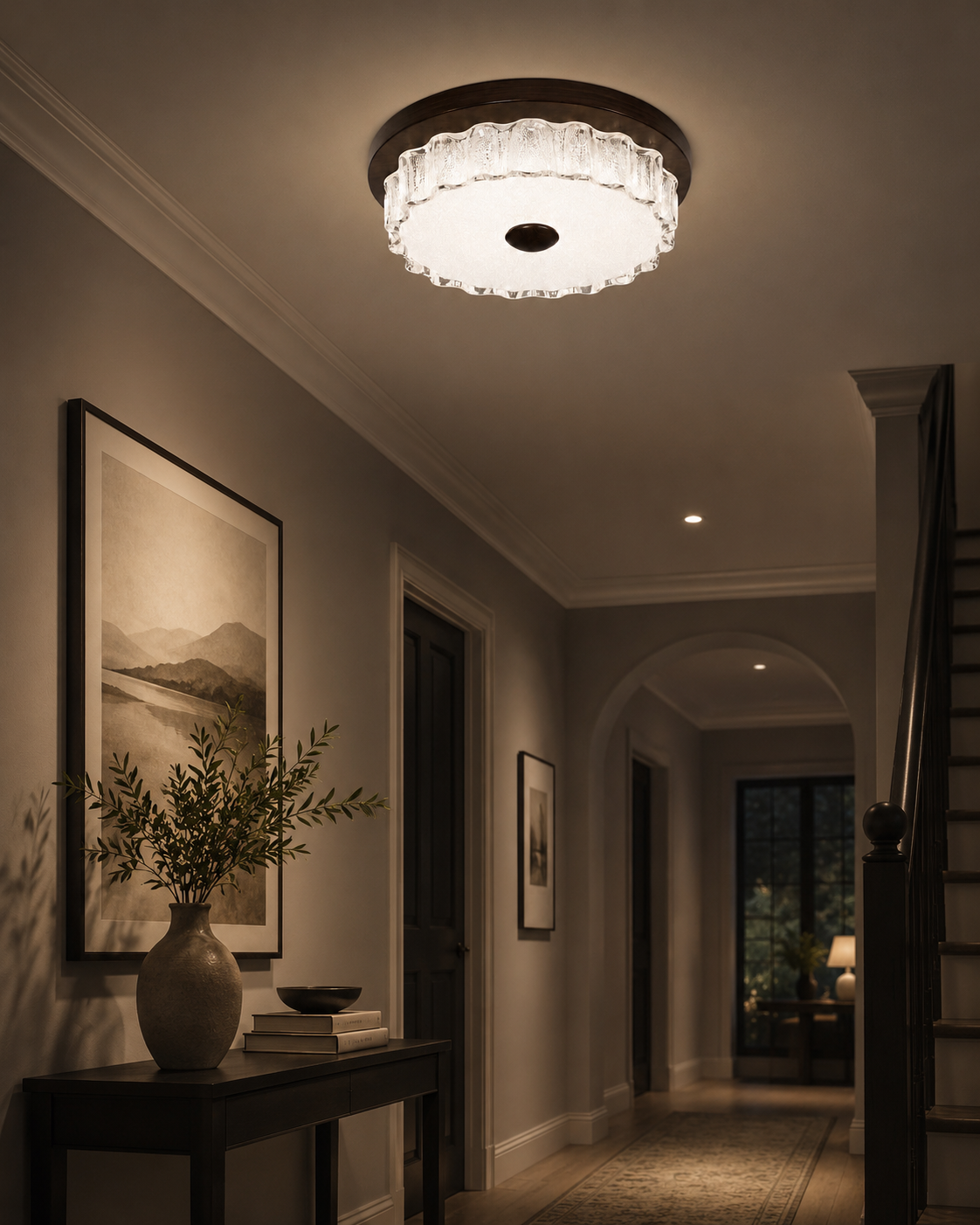Modern Wood Flush Mount Ceiling Light 25758
