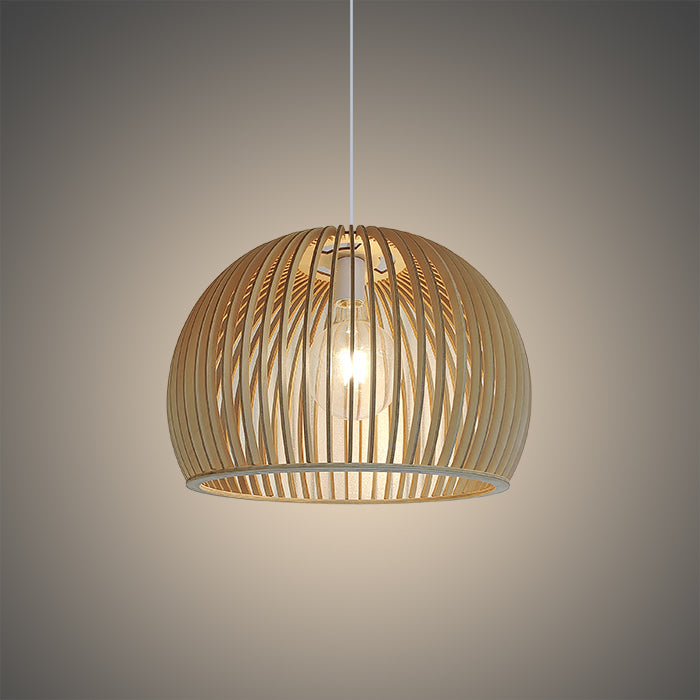 Wooden pendant light with a warm glow nz