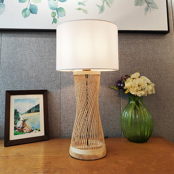 table lamp with a natural bamboo base - eden lighting Auckland