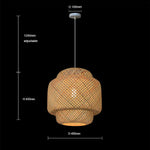 Woven pendant light with dimensions waet auckland