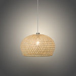 Woven pendant light above dining table nz