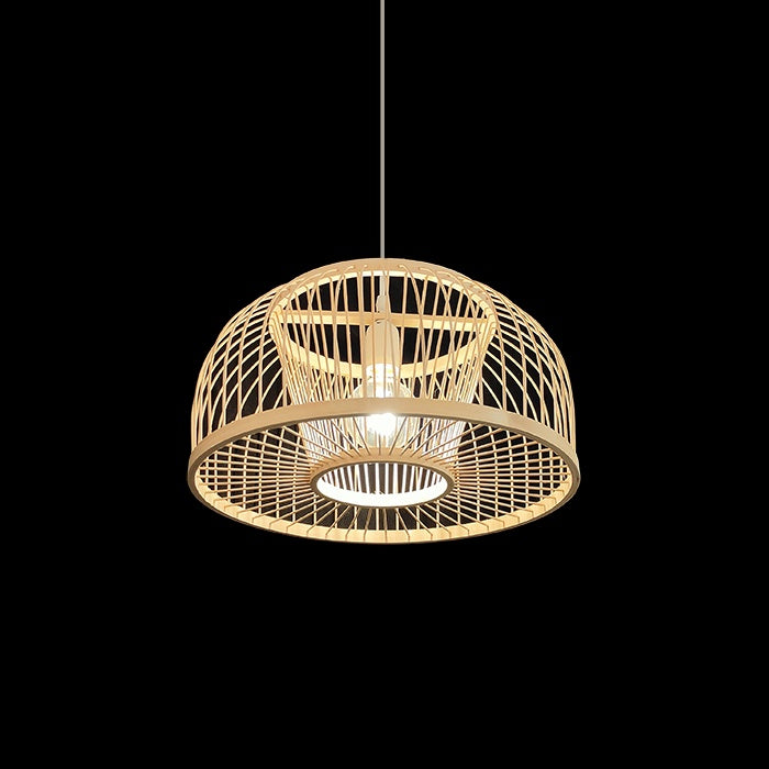 Woven pendant light fixture above the table nz