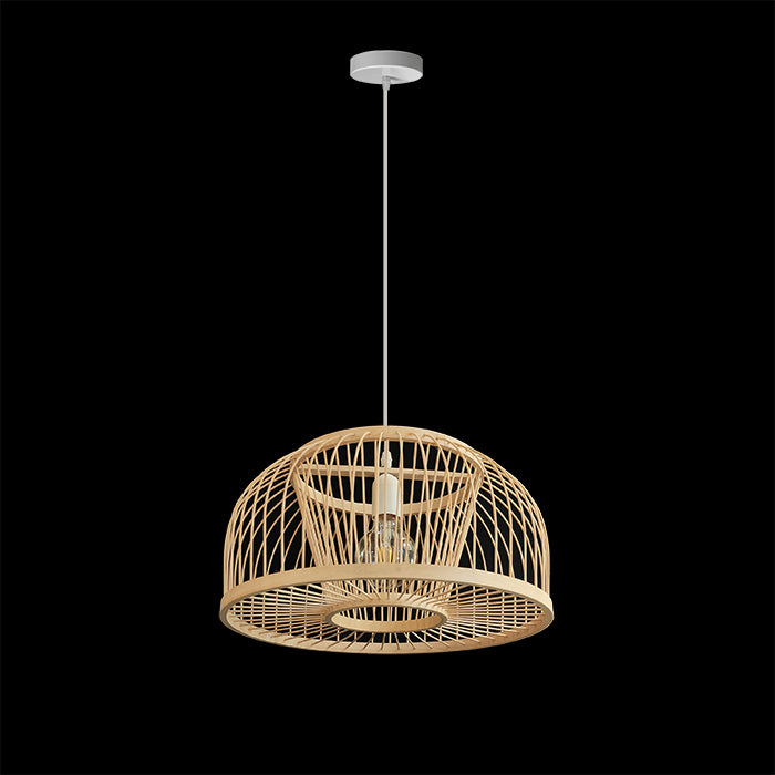 Woven pendant light fixture in the nz shownroom