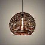 Woven rattan pendant light hanging on the staircase area nz