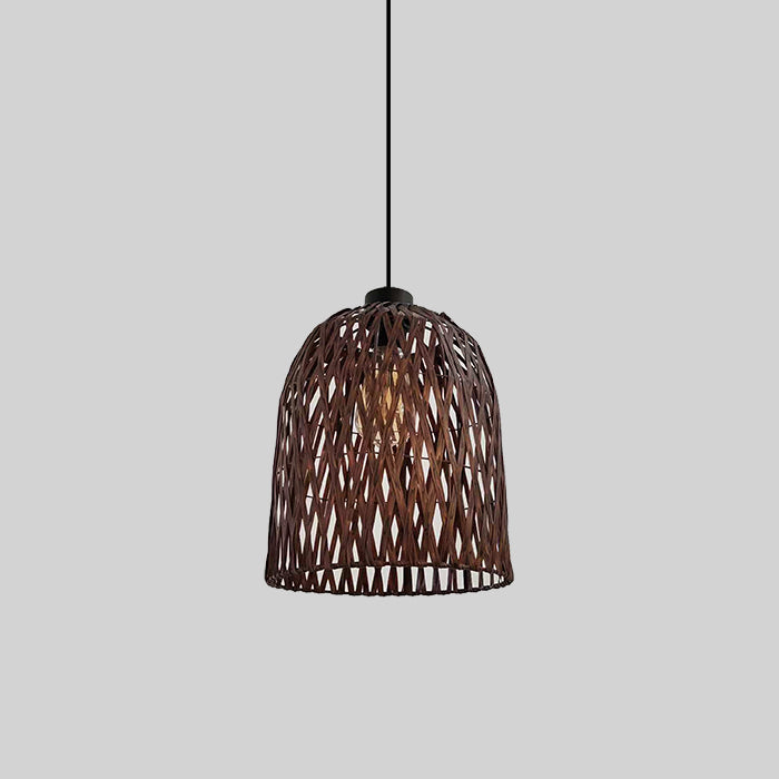 Woven rattan pendant light for Auckland living spaces