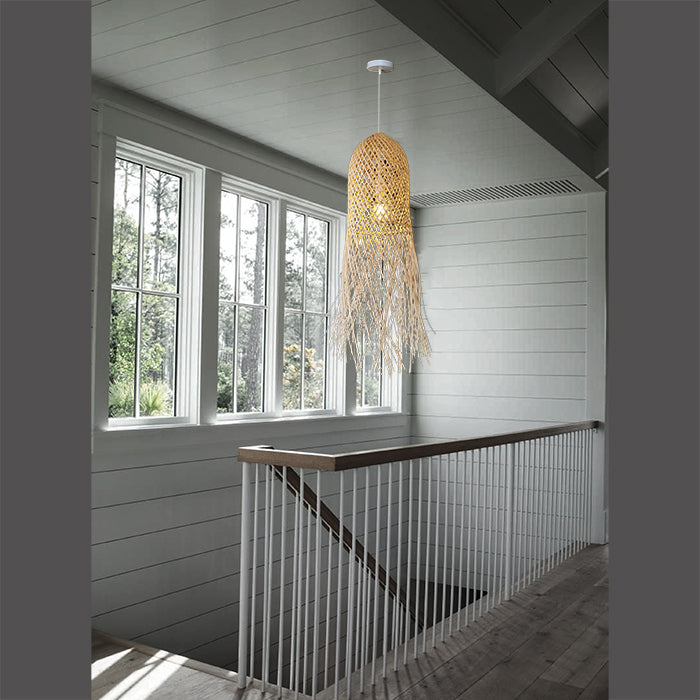wooden pendant lighting for stairs Auckland