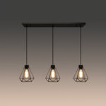 Modern pendant light with three geometric lampshades NZ