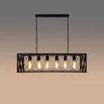 A black metal pendant light with a rectangular frame NZ