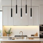 Modern kitchen with black pendant lights auckland