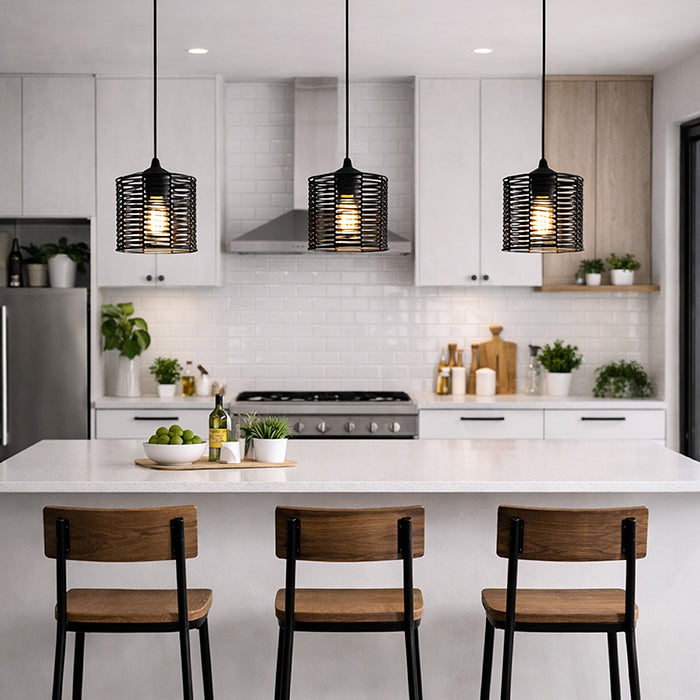 black strap pendant light for kitchen island Auckland