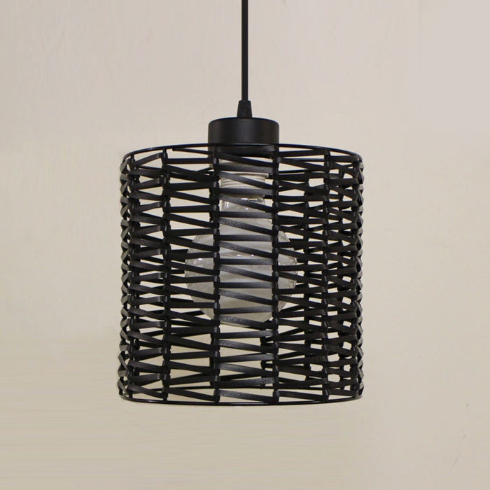 A black synthetic leather lampshade light  nz