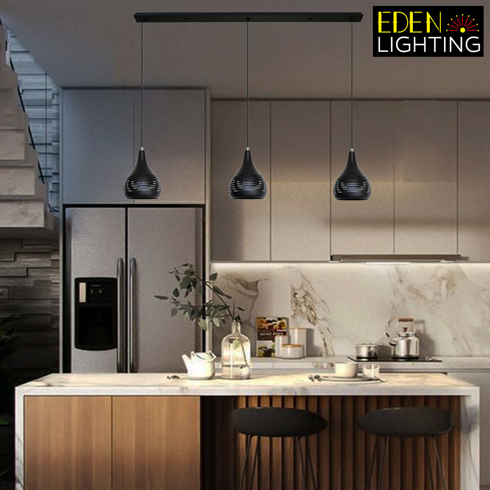 Pendant light Iron Black bar with ED216