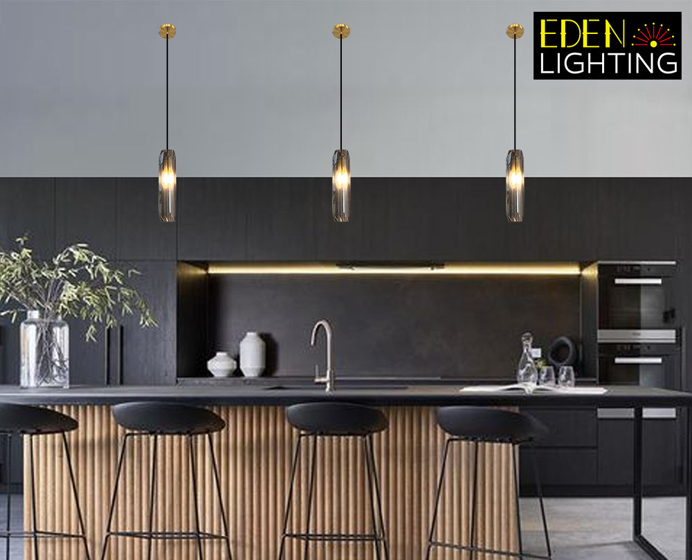 brass glass cylinder pendant for kitchen island  auckland