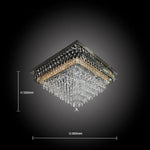 Square chandelier with crystal dimensions