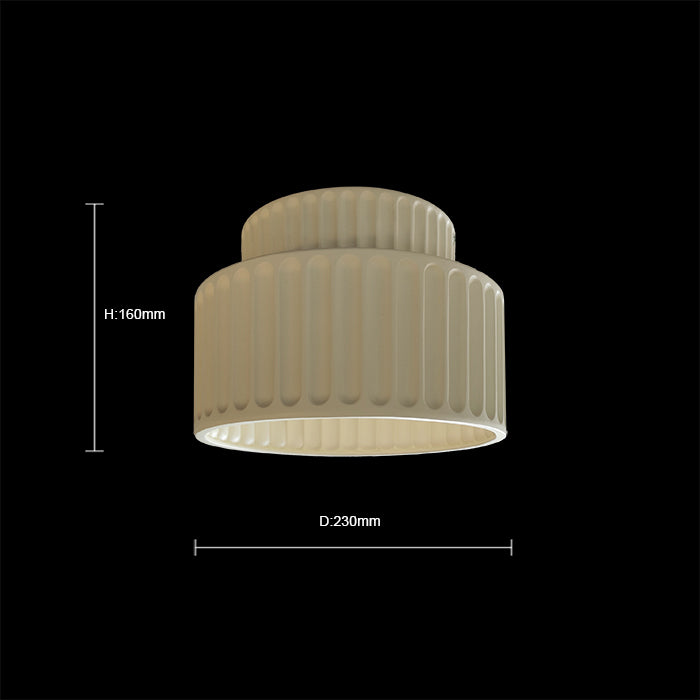Beige ceiling light fixture with dimensions 