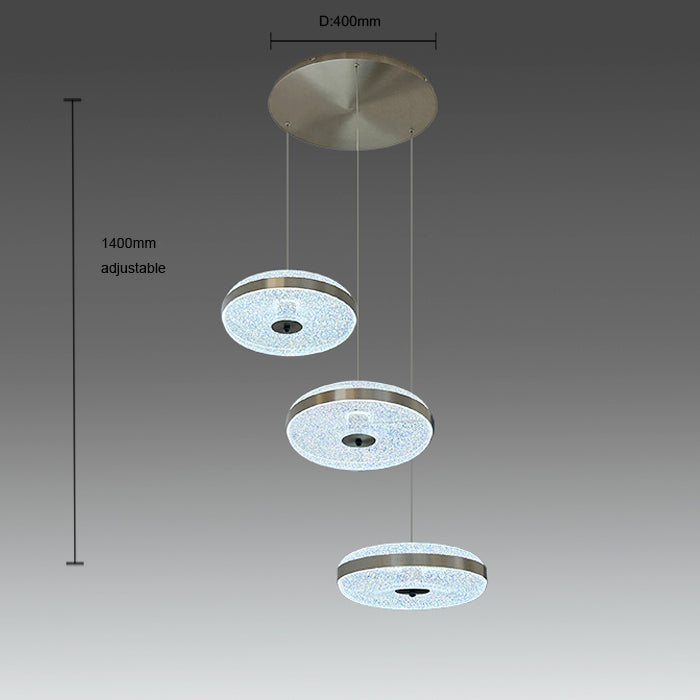  four circular pendant lights with measurements NZ