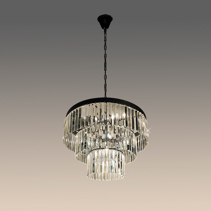 crystal accent Chandelier pendant light in the staircase area