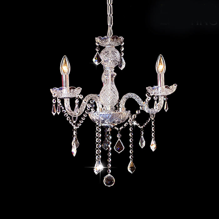 A contemporary chrome chandelier with clear crystals and a glass base light nz homes