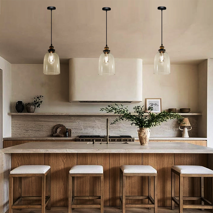 contemporary glass pendant for open-plan kitchen west auckland
