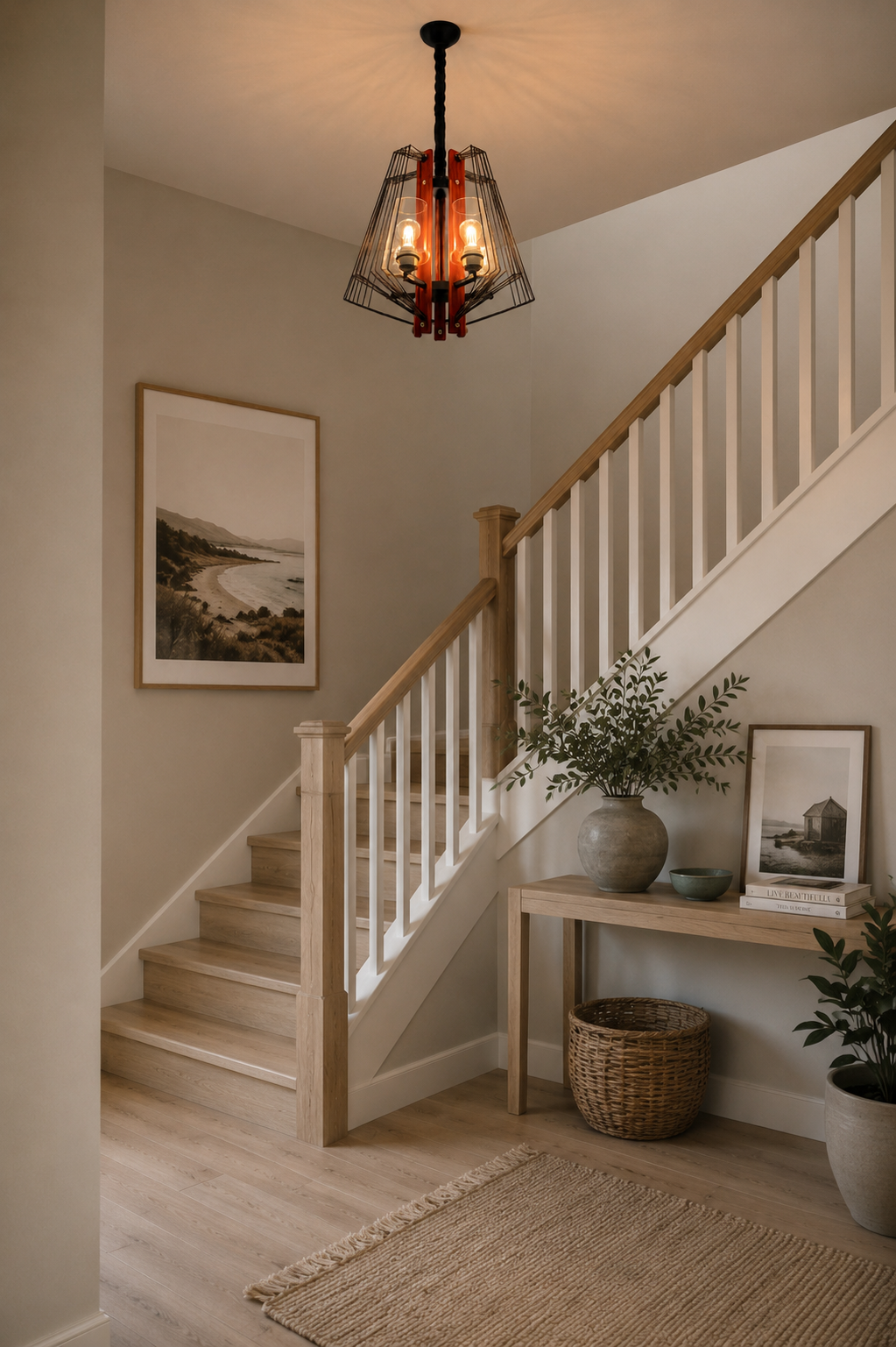 Modern industrial wooden pendant light 3917-5