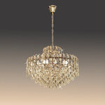 Gold chandelier pendant light for stairway modern design eden lighting NZ