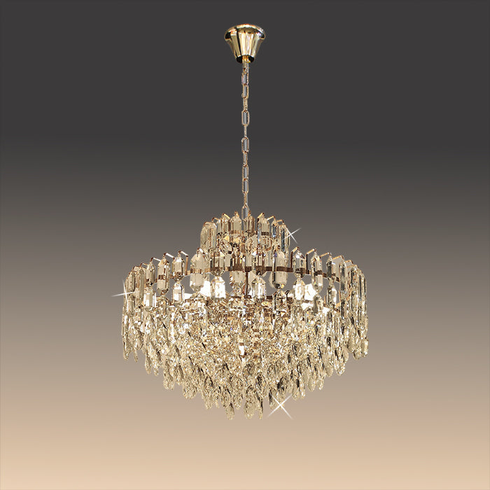 Gold chandelier pendant light for stairway modern design eden lighting NZ