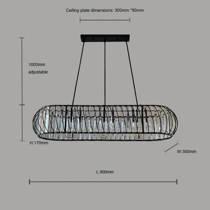 crystal pendant light size Auckland