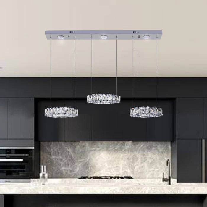 Modern kitchen with a pendant light fixture above a stove NZ
