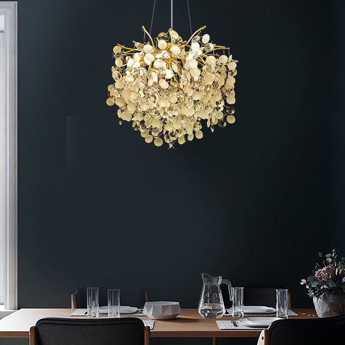 crystals pendant light in dining table interior lighting shop NZ