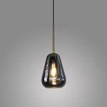 A cylindrical smoke glass pendant light with a bronze-colored parts nz