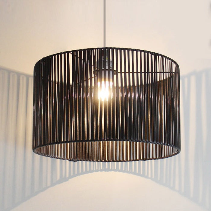 A dark brown lampshade made of synthetic leathee light nz