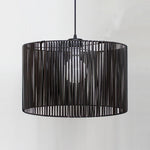 A dark brown synthetic leather lamp shade with a geometric pattern nz