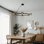 Modern dining room with a smoke glass chandelier nz