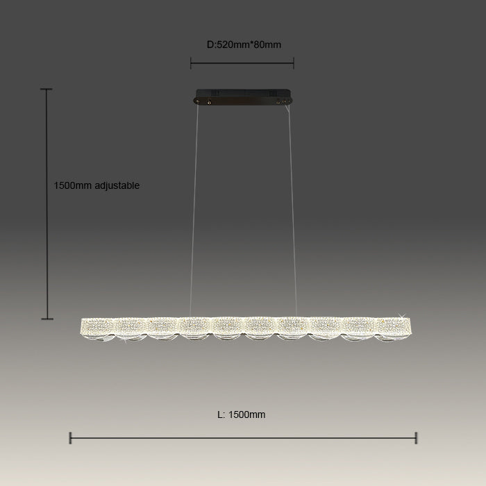 Chandelier with dimensions indicated nz