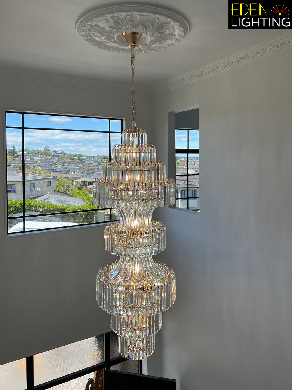 extra large crystal chandelier for open-plan living auckland