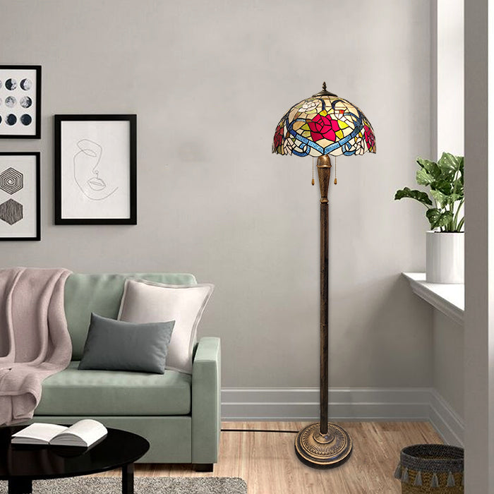 Decorative stained glass floor lamp in a living room in Auckland