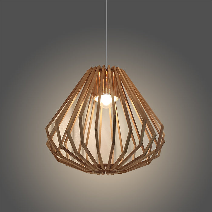 Wooden pendant light with geometric design auckland