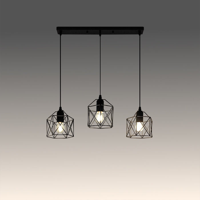 Three pendant lights with geometric metal auckland