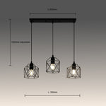 Three pendant lights with geometric metal shades size nz