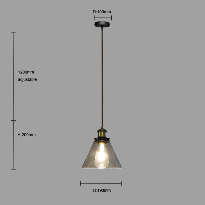Pendant light with dimensions indicated size nz
