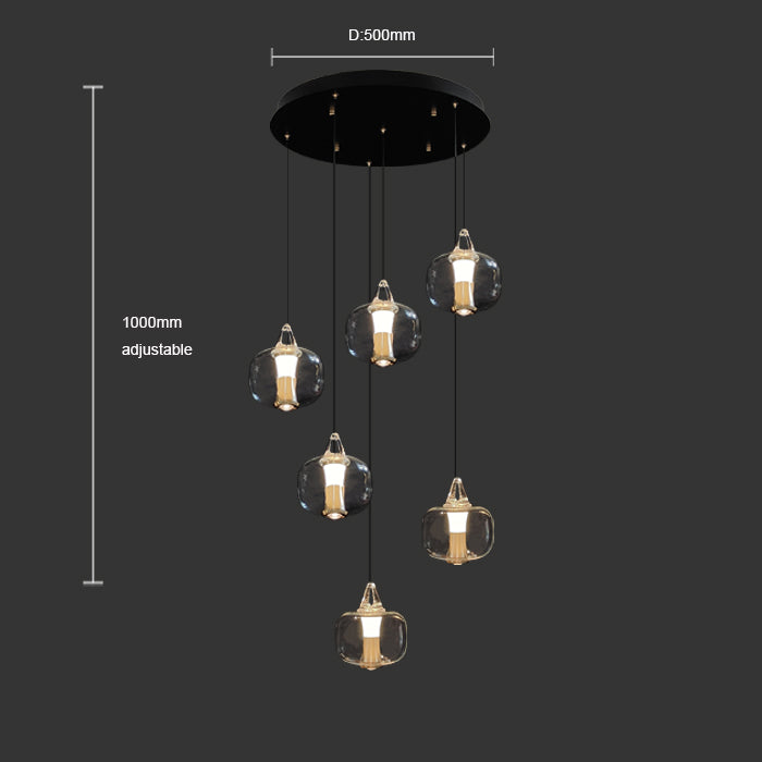 Auckland glass chandelier dimensions