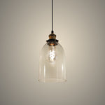 Clear glass pendant light with a visible bulb NZ
